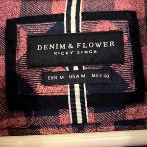 Mens denim and flowers  shirt